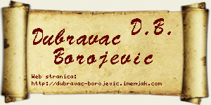 Dubravac Borojević vizit kartica